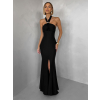 Černé večerní dlouhé šaty TRUCE s holými zády