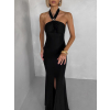 Černé večerní dlouhé šaty TRUCE s holými zády