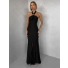 Černé večerní dlouhé šaty TRUCE s holými zády