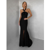Černé večerní dlouhé šaty TRUCE s holými zády