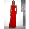 Červené večerní dlouhé šaty TRUCE s holými zády