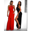 Červené večerní dlouhé šaty TRUCE s holými zády