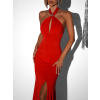 Červené večerní dlouhé šaty TRUCE s holými zády