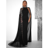 Černé plesové dlouhé šaty MORMONT s vlečkou