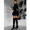 Černé krátké balónové šaty  SHREKY s dlouhým rukávem