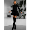 Černé krátké balónové šaty  SHREKY s dlouhým rukávem