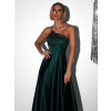 Smaragdové večerní dlouhé šaty TOBEN