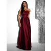 Bordó večerní dlouhé lesklé šaty TOBEN