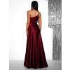 Bordó večerní dlouhé lesklé šaty TOBEN