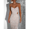 Bílé luxusní třpytivé večerní šaty LUMPUR