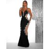 Černé luxusní večerní šaty KOMAK s kamínky