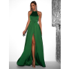 Zelené dlouhé saténové večerní šaty HAMBUR
