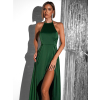 Zelené dlouhé saténové večerní šaty HAMBUR
