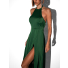 Zelené dlouhé saténové večerní šaty HAMBUR