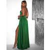 Zelené dlouhé saténové večerní šaty HAMBUR