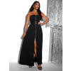 Černé stylové dlouhé šaty AVILAL na zip