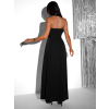 Černé stylové dlouhé šaty AVILAL na zip