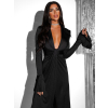 Černé dlouhé elegantní šaty CARDAN s výstřihem