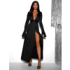 Černé dlouhé elegantní šaty CARDAN s výstřihem