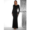 Černé dlouhé večerní šaty KIMNAH s průstřihy