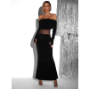 Černé elegantní dlouhé večerní šaty AMBERY