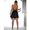 Černé krátké saténové áčkové šaty KALLE