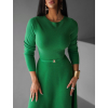 Zelené elegantní úpletové šaty EVITAS s páskem