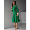 Zelené elegantní úpletové šaty EVITAS s páskem