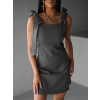 Šedé elegantní koktejlové krátké šaty DILETTA