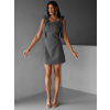 Šedé elegantní koktejlové krátké šaty DILETTA