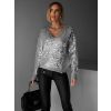 Šedý třpytivý svetr RIORSON s flitry