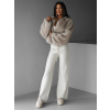 Krémové stylové široké svetrové kalhoty MARCH