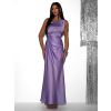 Fialové večerní vypasované šaty FIAMMAR přes jedno rameno