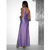 Fialové večerní vypasované šaty FIAMMAR přes jedno rameno