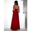 Červené dlouhé společenské šaty LERDISEL na ramínka