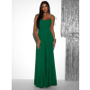 Zelené dlouhé společenské šaty LERDISEL na ramínka