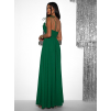 Zelené dlouhé společenské šaty LERDISEL na ramínka