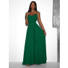Zelené dlouhé společenské šaty LERDISEL na ramínka