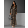 Leopardí dlouhé košilové šaty ANDROMED
