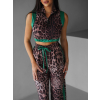 Leopardí elegantní kalhotový komplet YASINA