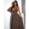 Leopardí elegantní dlouhé šaty DIYANNE