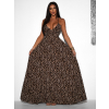 Leopardí elegantní dlouhé šaty DIYANNE