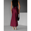 Vínová dlouhá saténová sukně REGENORY