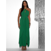 Zelené dlouhé elegantní šaty MYSTIS s rozparky