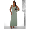 Zelenkavé zavazovací variabilní šaty BEATRICE s vázáním