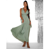 Zelenkavé zavazovací variabilní šaty BEATRICE s vázáním