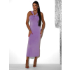 Světle fialové koktejlové elastické šaty SOLDIER