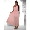 Světle růžové dlouhé asymetrické šaty NAVEL