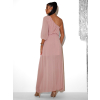 Světle růžové dlouhé asymetrické šaty NAVEL