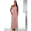 Světle růžové dlouhé asymetrické šaty NAVEL